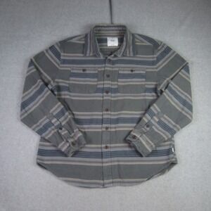 Katin Shirt Mens Medium Striped Long Sleeve Button Up Flannel Outdoor Shacket